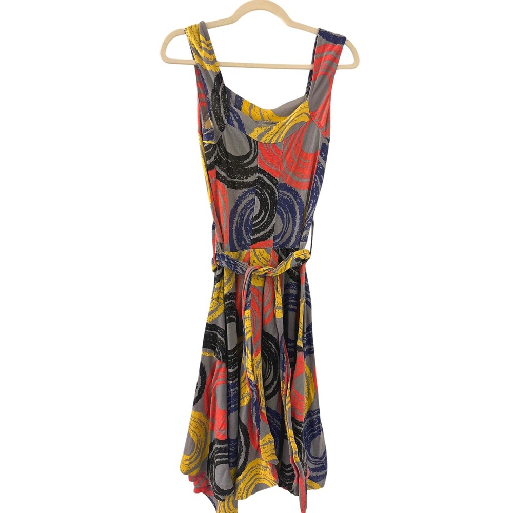 Effies Heart whimsigoth Pima Cotton Abstract Sleeveless Pocket Dress lagenlook
